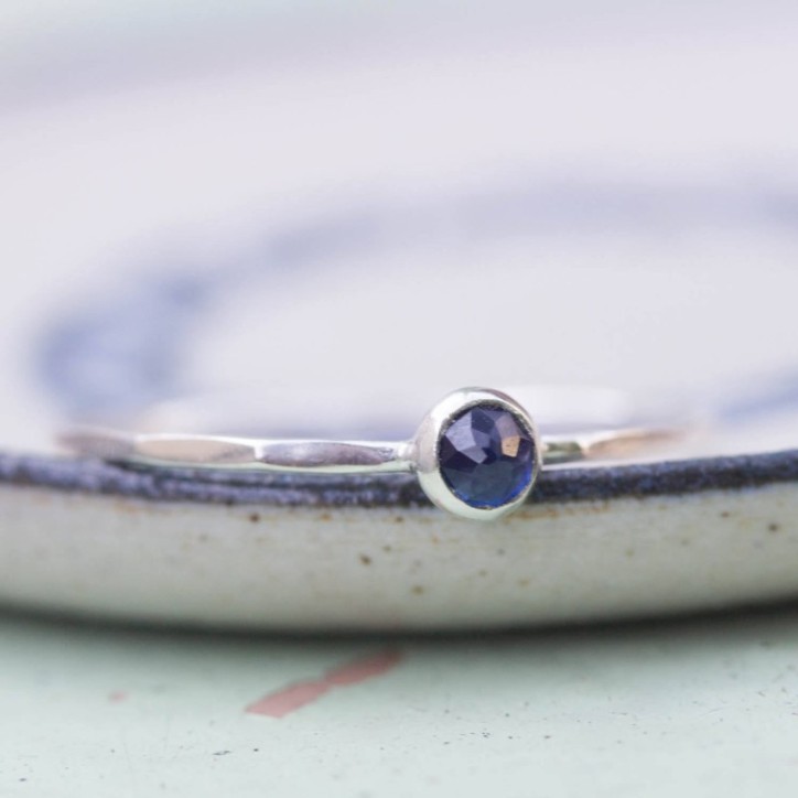 Sapphire ring - skinny stackable ring with Sapphire Sapphire ring - skinny stackable ring with Sapphire