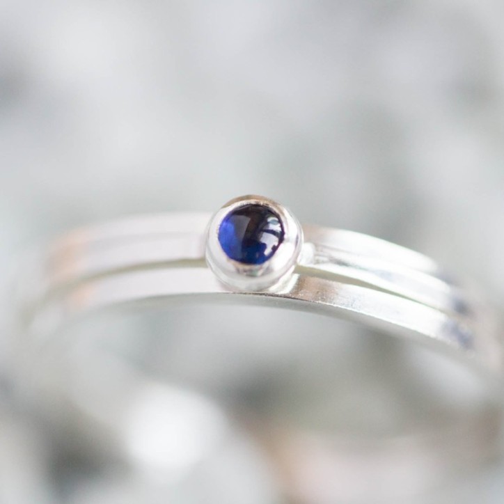 Sapphire ring - skinny stackable ring with Sapphire Sapphire ring - skinny stackable ring with Sapphire