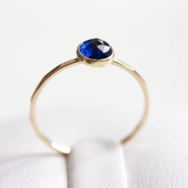 Sapphire ring - skinny stackable ring with Sapphire