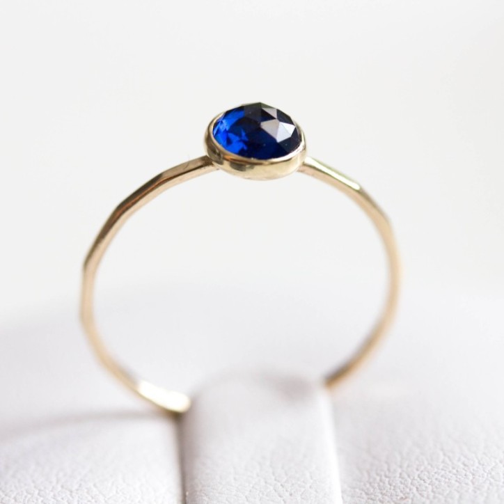 Sapphire ring - skinny stackable ring with Sapphire Sapphire ring - skinny stackable ring with Sapphire
