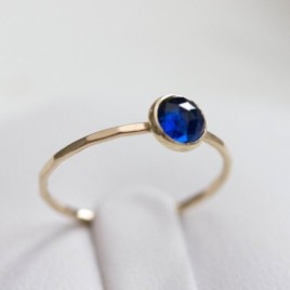 Sapphire ring - skinny stackable ring with Sapphire
