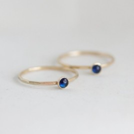 Sapphire ring - skinny stackable ring with Sapphire
