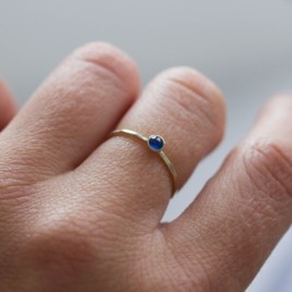 Sapphire ring - skinny stackable ring with Sapphire