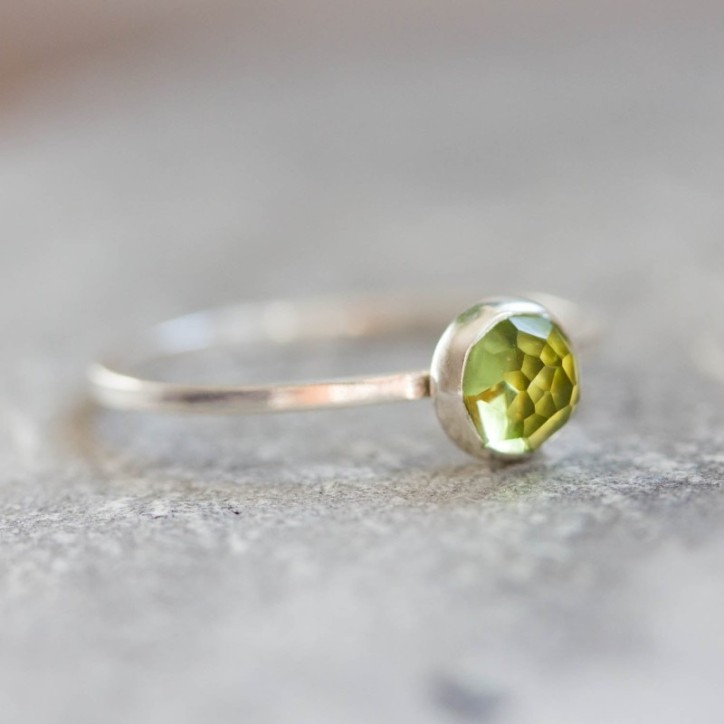 Peridot ring - skinny stackable ring with Peridot stone Peridot ring - skinny stackable ring with Peridot stone