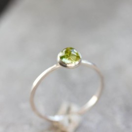 Peridot ring - skinny stackable ring with Peridot stone