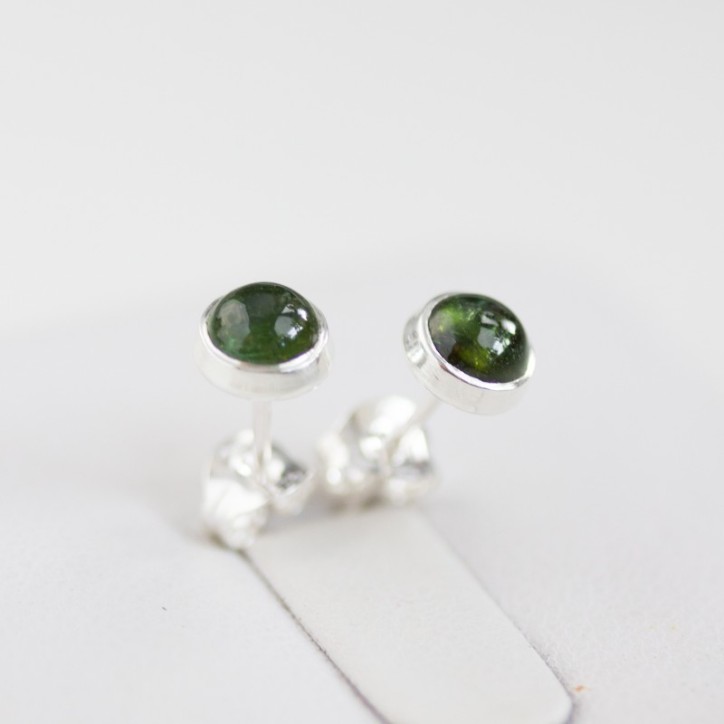 Chrome diopside stud earrings, sterling silver or gold Chrome diopside stud earrings, sterling silver or gold