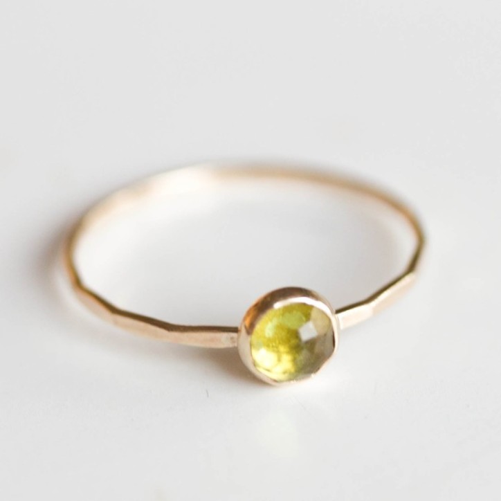 Peridot ring - skinny stackable ring with Peridot stone Peridot ring - skinny stackable ring with Peridot stone