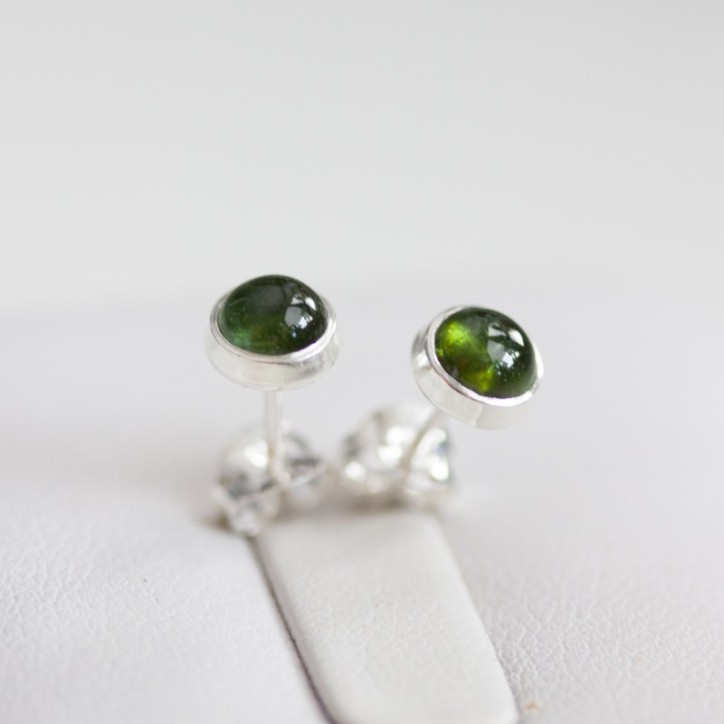 Chrome diopside stud earrings, sterling silver or gold Chrome diopside stud earrings, sterling silver or gold