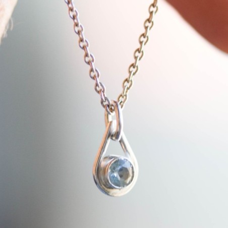 Aquamarine necklace - tiny drop