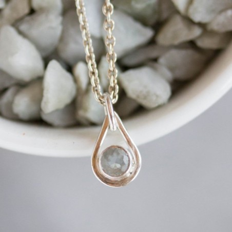 Aquamarine necklace - tiny drop