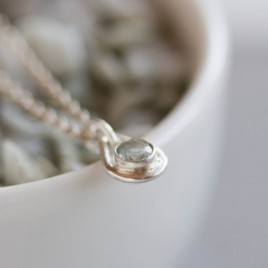 Aquamarine necklace - tiny drop