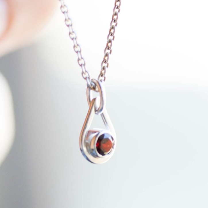 Garnet necklace - tiny drop for January Garnet necklace - tiny drop for January