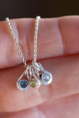 Garnet necklace - tiny drop for January