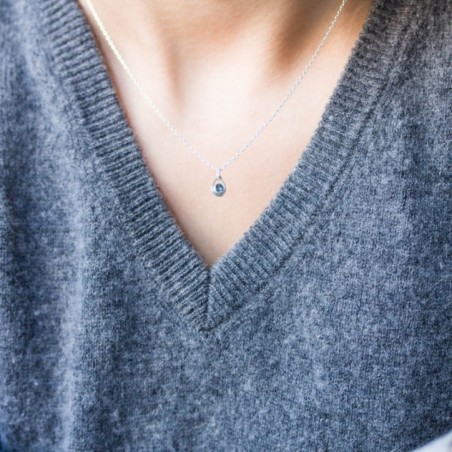 Peridot necklace - drop shaped birthstone necklace