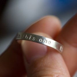 Silver band ring personalized inside and outside, 2mm, 3mm or 4mm wide band