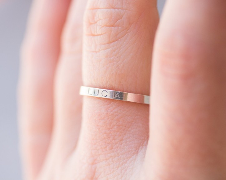 Silver band ring personalized inside and outside, 2mm, 3mm or 4mm wide band