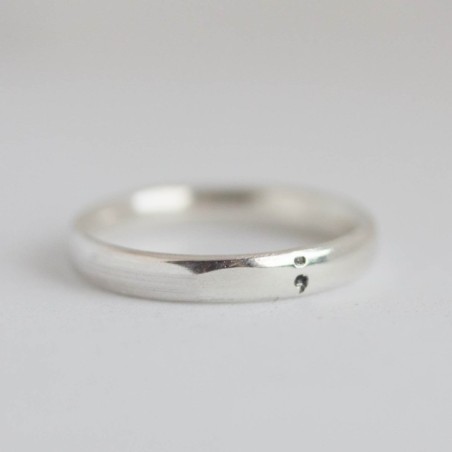 Semicolon ring, comfortable fit, 3mm wide