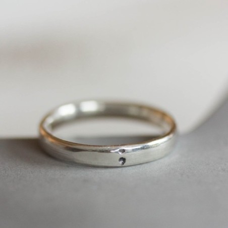 Semicolon ring, comfortable fit, 3mm wide