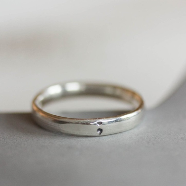 Semicolon ring, comfortable fit, 3mm wide Semicolon ring, comfortable fit, 3mm wide