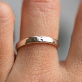 Semicolon ring, comfortable fit, 3mm wide