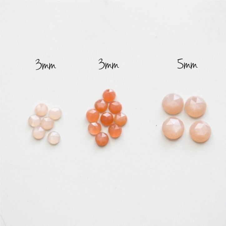 Peach moonstone ring - skinny stackable ring with Peach moonstone