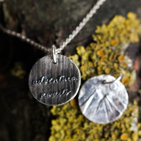Adventure avaits, double sided necklace