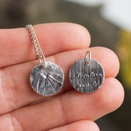Adventure avaits, double sided necklace
