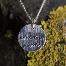 Adventure avaits, double sided necklace