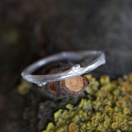 Twig ring - fine silver branch ring, Nature inspired