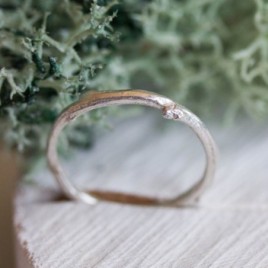 Twig ring - fine silver branch ring, Nature inspired