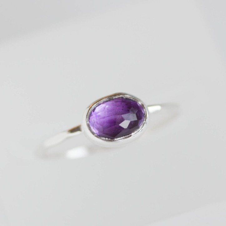 Oval Amethyst ring - skinny stackable ring Oval Amethyst ring - skinny stackable ring