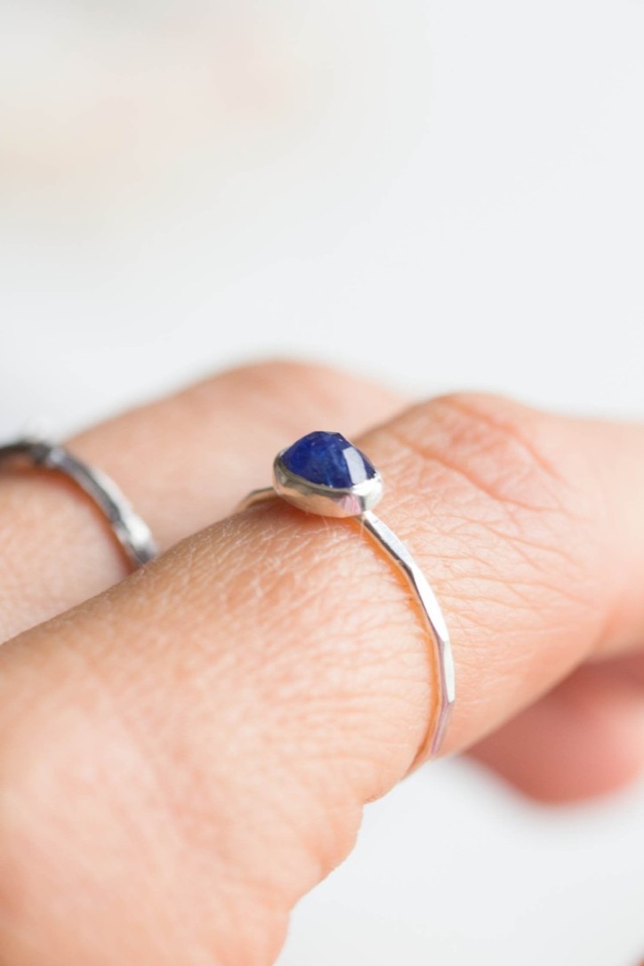 Oval Sapphire ring - skinny stackable ring Oval Sapphire ring - skinny stackable ring