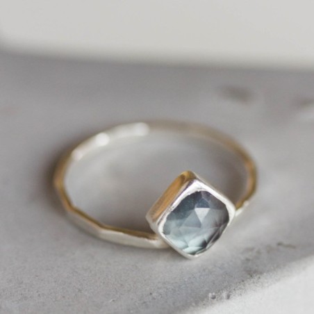 Alexandrite ring - stackable with square stone