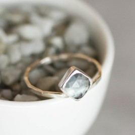 Alexandrite ring - stackable with square stone