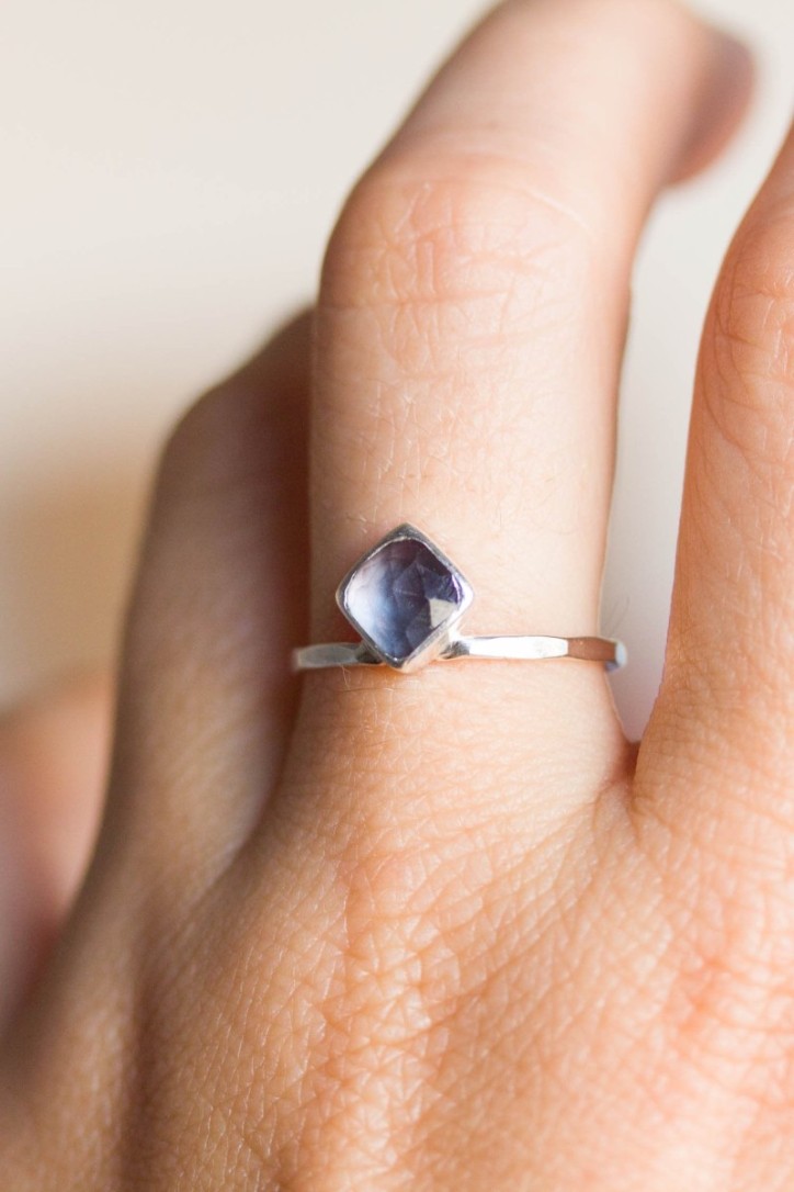 Alexandrite ring - stackable with square stone Alexandrite ring - stackable with square stone