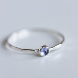 Tanzanite ring - skinny stackable ring