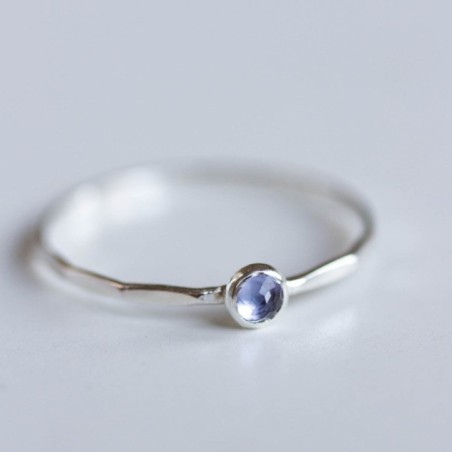 Tanzanite ring - skinny stackable ring