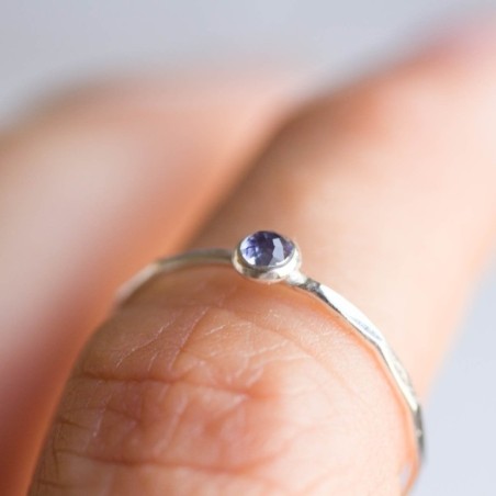 Tanzanite ring - skinny stackable ring