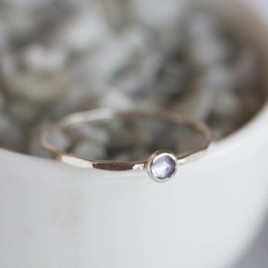 Tanzanite ring - skinny stackable ring