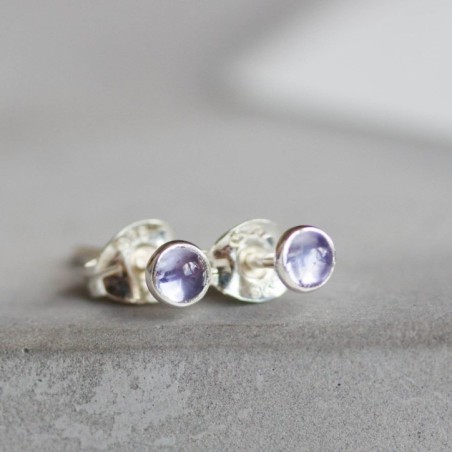 Tanzanite stud earrings, sterling silver or gold, dainty earrings