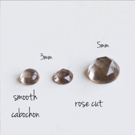 Smoky quartz stud earrings, tiny stud earrings