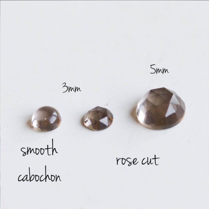 Smoky quartz stud earrings, tiny stud earrings