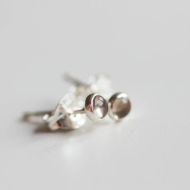 Smoky quartz stud earrings, tiny stud earrings