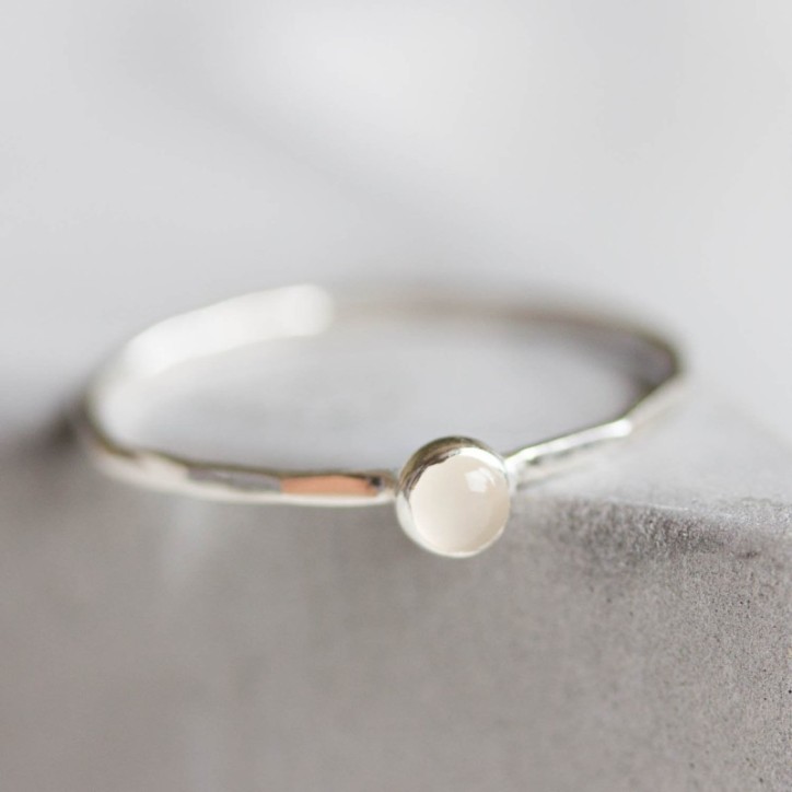 White Topaz - stackable ring with 3mm gemstone, sterling silver or 9K gold White Topaz - stackable ring with 3mm gemstone, sterling silver or 9K gold