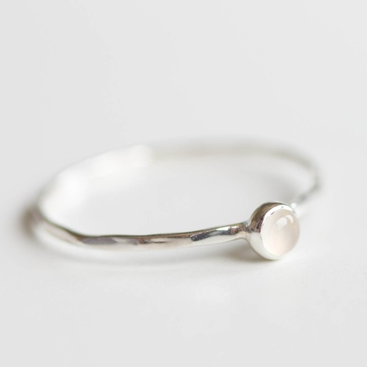 White Topaz - stackable ring with 3mm gemstone, sterling silver or 9K gold White Topaz - stackable ring with 3mm gemstone, sterling silver or 9K gold