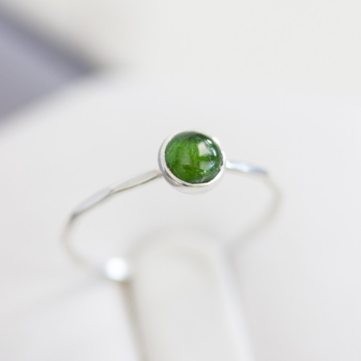 Chrome Diopside - stackable ring in silver or gold Chrome Diopside - stackable ring in silver or gold
