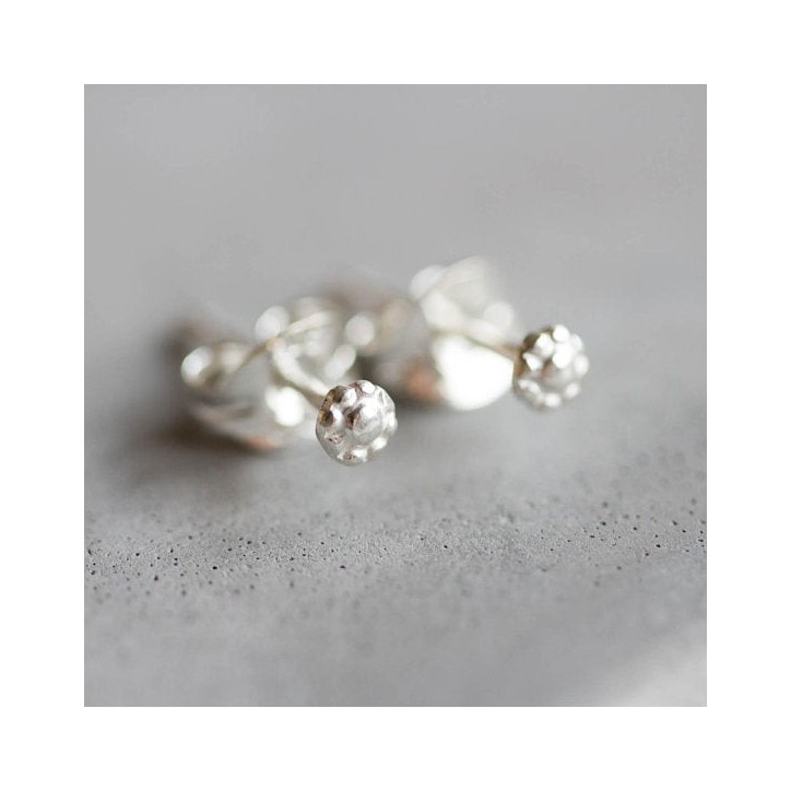 Tiny flower stud earrings - sterling silver, minimal, simple every day earrings