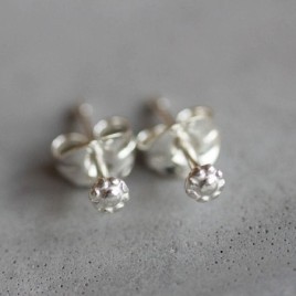 Tiny flower stud earrings - sterling silver, minimal, simple every day earrings