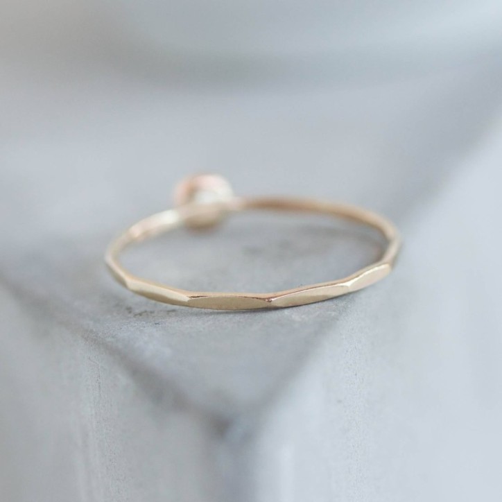 Pink Opal - skinny stackable ring with rose cut Pink Opal gemstone Pink Opal - skinny stackable ring with rose cut Pink Opal gemstone