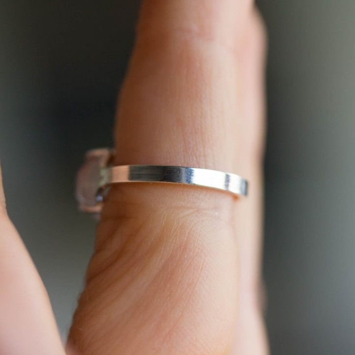 Moonstone ring, solitaire ring with hexagon Rainbow Moonstone gemstone Moonstone ring, solitaire ring with hexagon Rainbow Moonstone gemstone